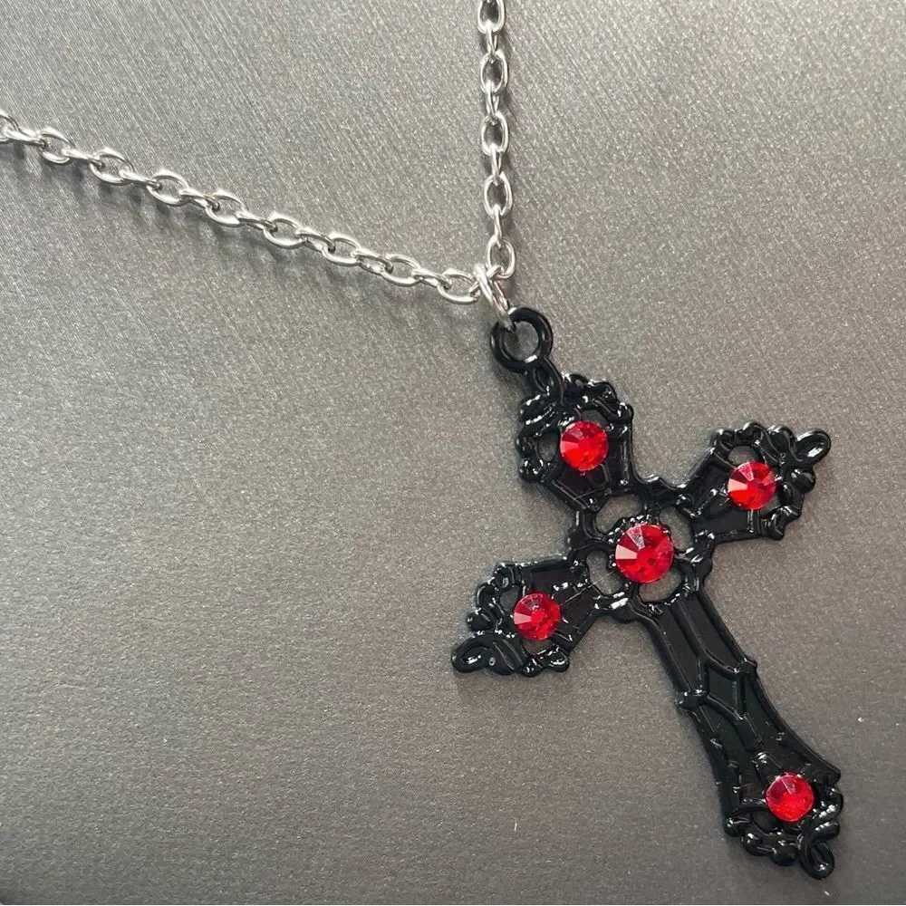 Unisex l Cross Series l Rhinestone Necklace l New